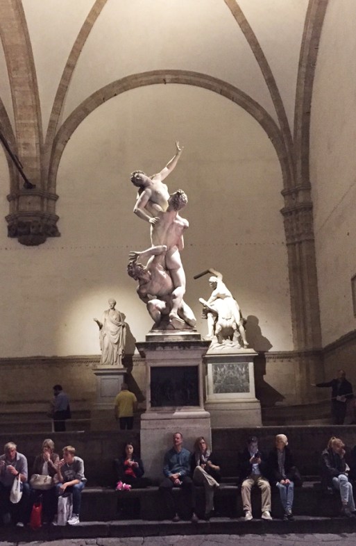 Nightttime Florence sculptures